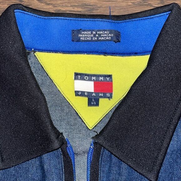 Tommy Hilfiger Jeans vintage style summer big man Denim Polymide Shirt Jacket L - Picture 5 of 10
